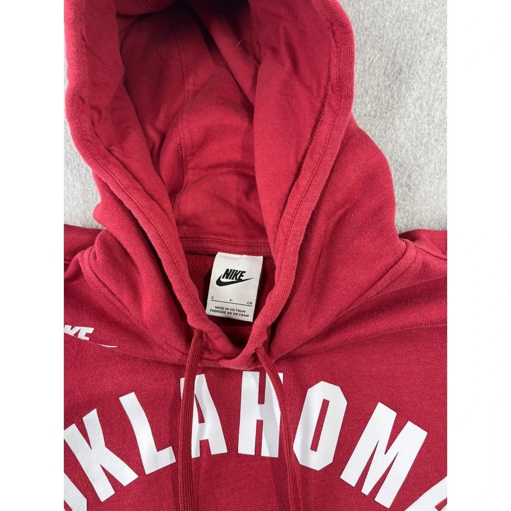 University Of Oklahoma Sweatshirt Mens S Red Nike OU Sooners Pullover Hoodie